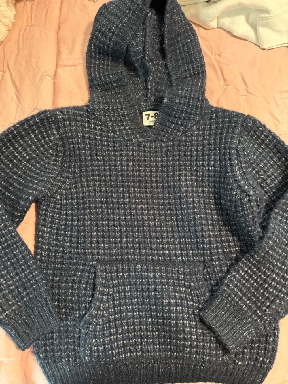 Cotton On Navy Textured Knit Crewneck Hoodie